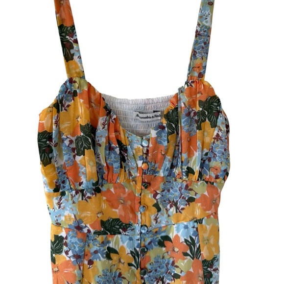 Abercrombie & Fitch Yellow Floral Midi Dress - Picture 6 of 7
